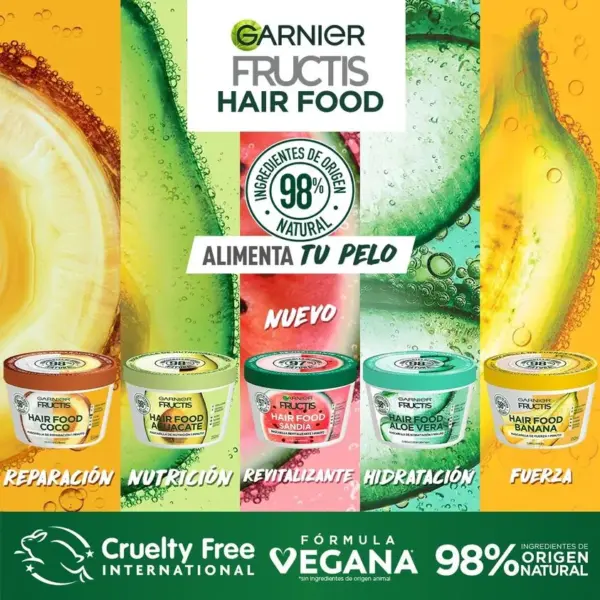 Garnier Fructis Hair Food – Mascarilla Capilar Nutritiva Vegana 350 ml