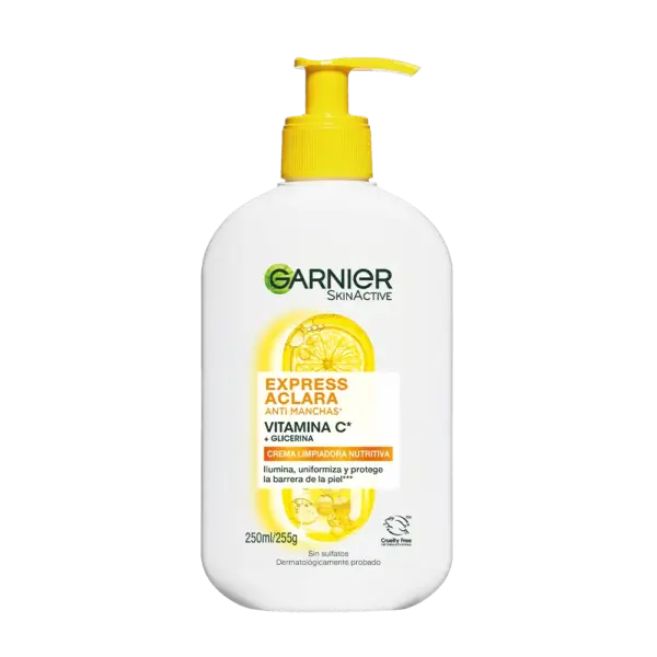 Garnier Express Aclara – Crema Limpiadora Nutritiva con Vitamina C y Glicerina 250 ml