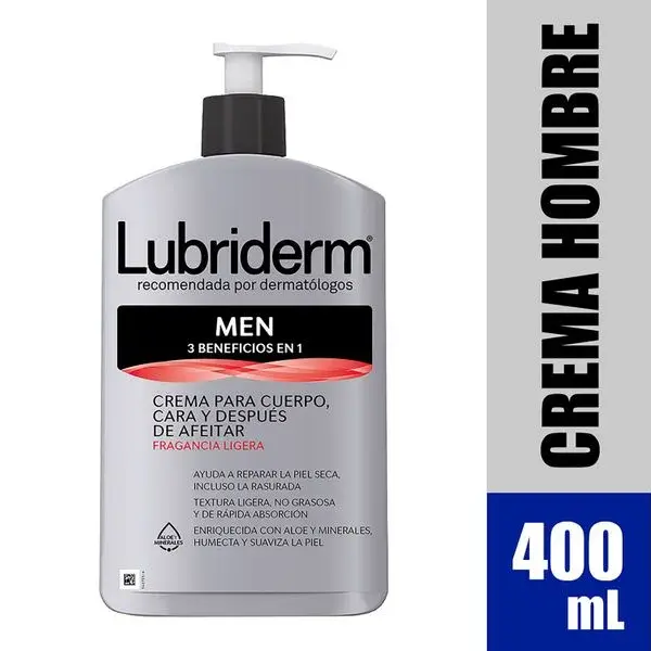 Lubriderm Men Hidratante Corporal Ligero con Fragancia Suave – 400 ml