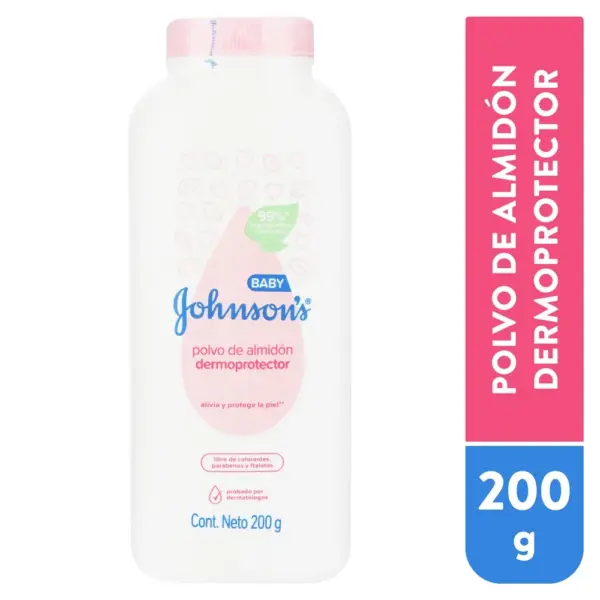Polvo de Almidón Johnson’s Baby Dermoprotector 200 g – 99% Ingredientes Naturales