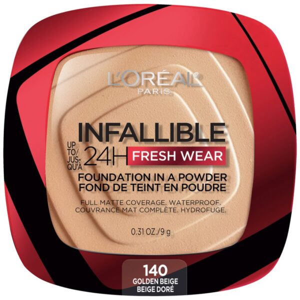 L’Oréal Infallible Fresh Wear – Polvo Compacto de Larga Duración, Acabado Mate y Cobertura Total