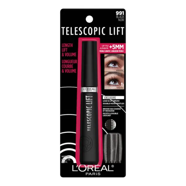 L’Oréal Telescopic Lift Waterproof – Máscara de Pestañas con Efecto Lifting y Resistente al Agua