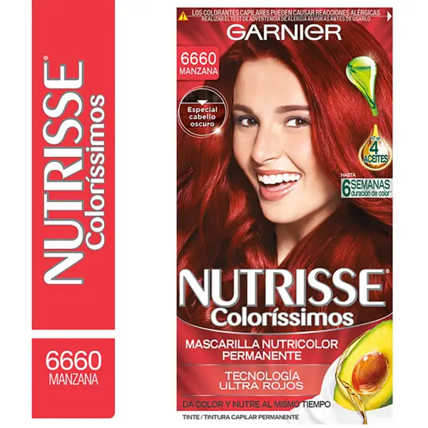 Garnier Nutrisse Coloríssimos Tinte Permanente Tono Manzana 6660 – Rojo Intenso y Brillante