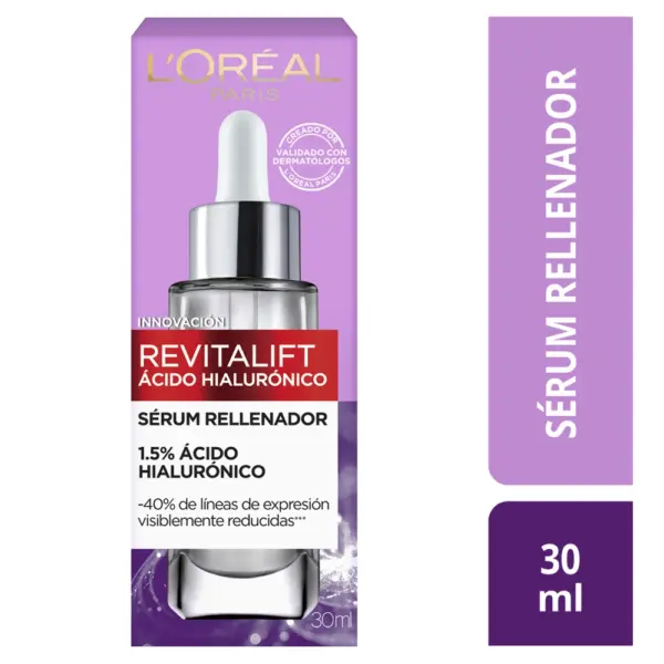 L’Oréal Revitalift Sérum Rellenador con Ácido Hialurónico – Hidratación y Volumen 30 ml