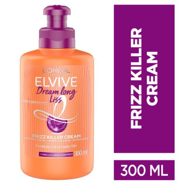 L’Oréal Elvive Dream Long Liss – Crema para Peinar Alisadora con Keratina Vegetal y Manteca de Cacao 300 ml