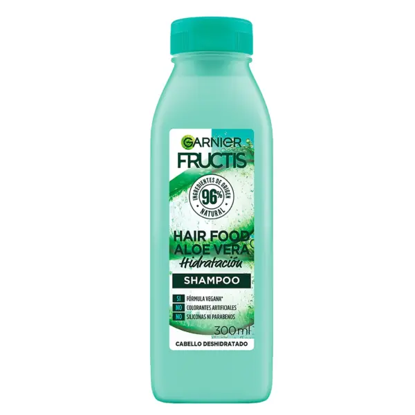 Garnier Fructis Hair Food Aloe Vera – Shampoo Hidratante Vegano para Cabello Deshidratado 300 ml