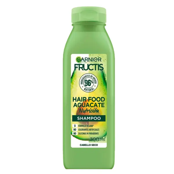 Garnier Fructis Hair Food Aguacate – Shampoo Reparador Vegano para Cabello Seco 300 ml