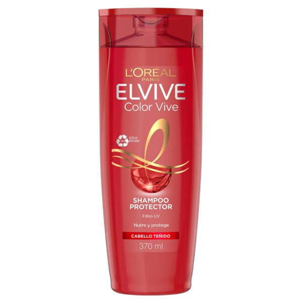 L’Oréal Elvive Colorvive – Shampoo Protector del Color con Filtro UV para Cabello Teñido 370 ml