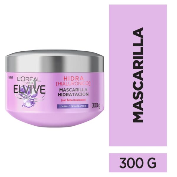 L’Oréal Elvive Hidra Hialurónico – Crema de Tratamiento Hidratante con Ácido Hialurónico para Cabello Seco 300 ml