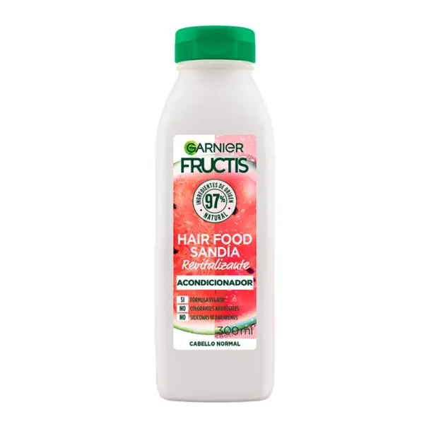 Garnier Fructis Hair Food Sandía – Acondicionador Voluminizador Vegano para Cabello Normal 300 ml