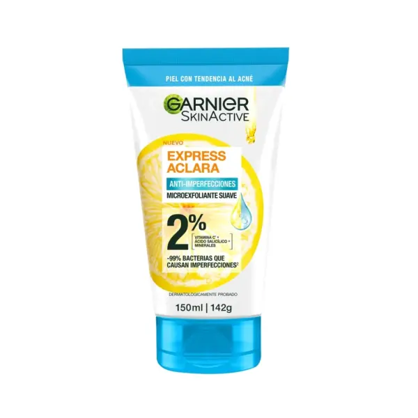 Garnier Express Aclara Exfoliante Facial con Vitamina C – Limpieza Profunda Anti-Manchas 150 ml