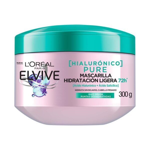 L’Oréal Elvive Hialurónico Pure – Tratamiento Capilar Purificante con Ácido Hialurónico 300 g