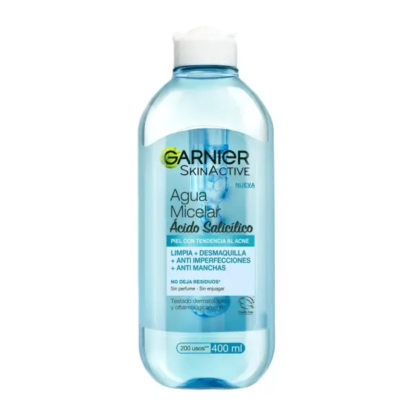 Garnier Agua Micelar Express Aclara Anti-Acné – Desmaquillante con Vitamina C y Ácido Salicílico 400 ml
