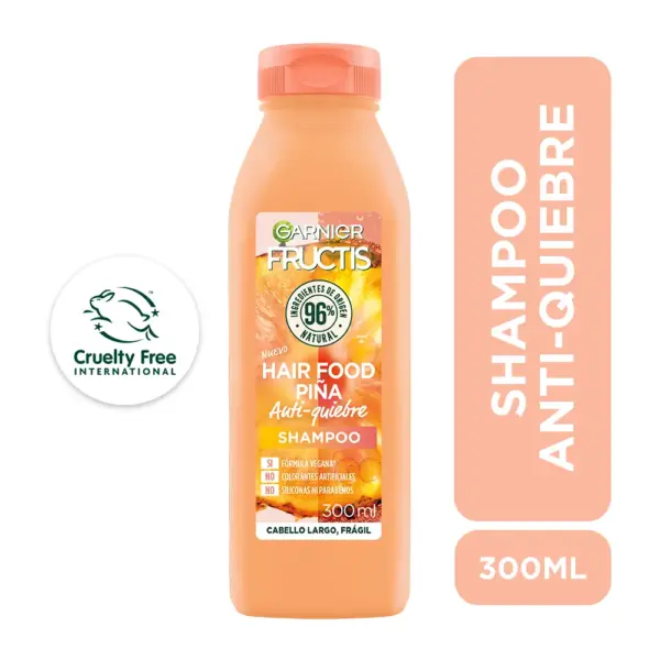 Garnier Fructis Hair Food Piña – Shampoo Vegano Anti‑Quiebre, 350 ml