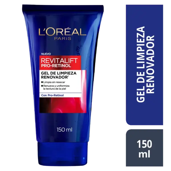 L’Oréal Revitalift Gel de Limpieza Facial con Pro-Retinol – Anti-Edad y Purificante 150 ml