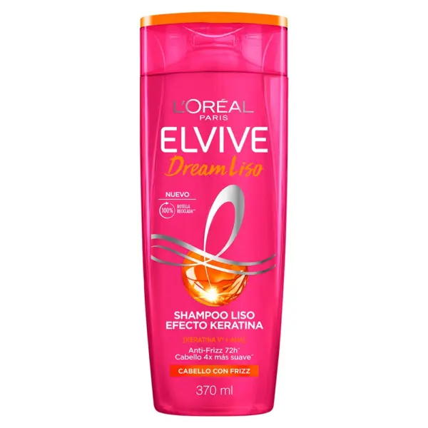 L'Oréal Elvive Dream Liso Shampoo – Control de Frizz con Keratina V + AHA