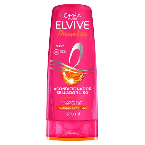 L’Oréal Elvive Dream Liso Acondicionador– Control de Frizz con Keratina V + AHA