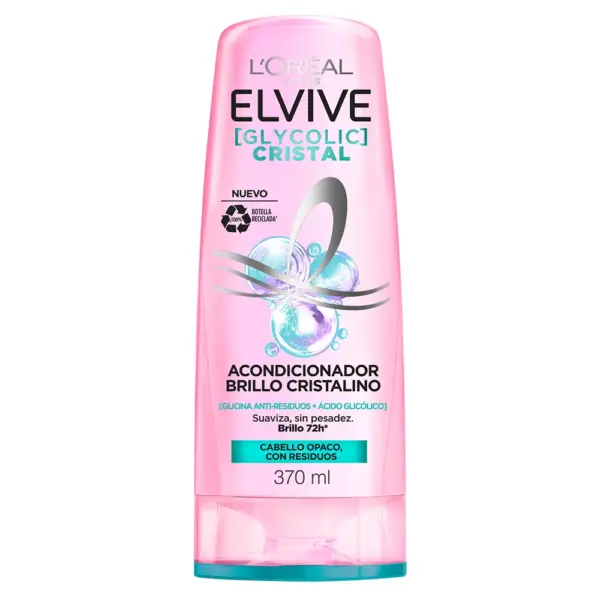 L’Oréal Paris Elvive Glycolic Cristal – Acondicionador Brillo Cristalino 370 ml