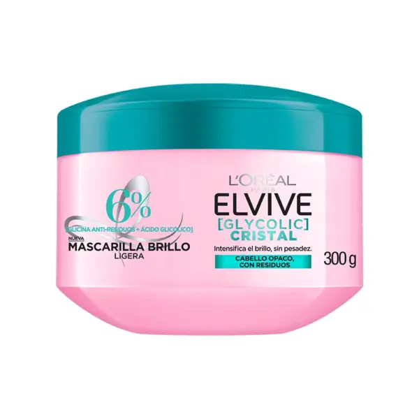 L’Oréal Paris Elvive Glycolic Cristal – Mascarilla Brillo Ligera 300 g