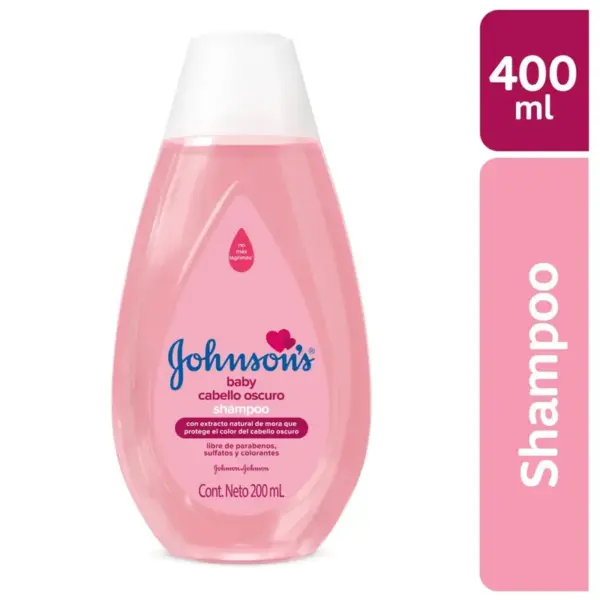 Shampoo Johnson’s Baby Cabello Oscuro 400 ml – Protección Natural con Mora