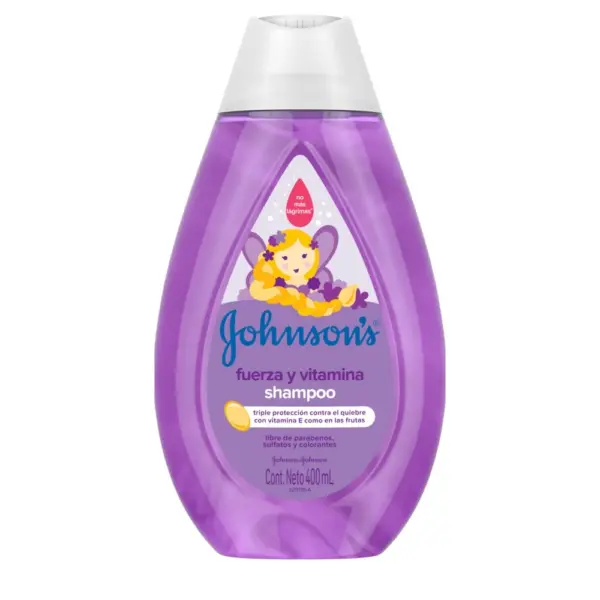 Shampoo Johnson’s Fuerza y Vitamina 400 ml – Con Vitamina E, Protege contra el Quiebre