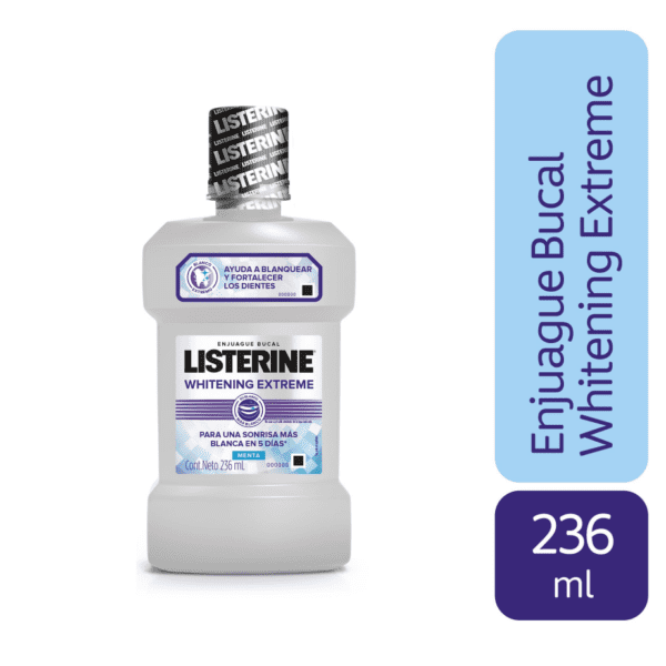 Enjuague Bucal Listerine Whitening Extreme – Blanqueamiento y Aliento Fresco (236 ml)