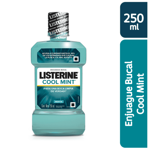 Enjuague Bucal Listerine Cool Mint – Aliento Fresco y Protección Antibacterial (250 ml)