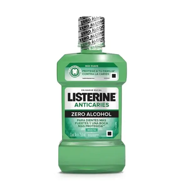 LISTERINE® Anticaries Zero – Enjuague Bucal Sin Alcohol 250 ml (Protección Anticaries)