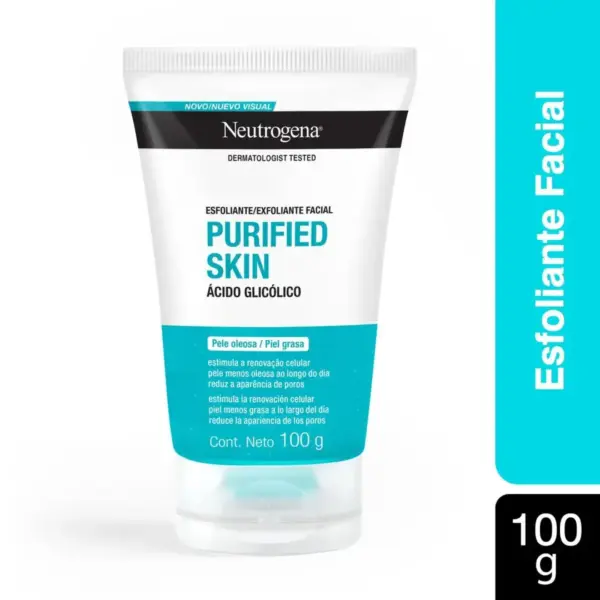 Neutrogena Purified Skin – Exfoliante Facial con Ácido Glicólico 100 g