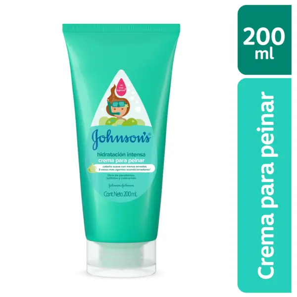 Crema para Peinar Johnson’s Hidratación Intensa 200 ml – Menos Enredos y Más Suavidad