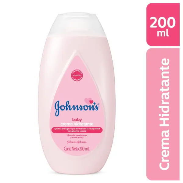 Crema Hidratante Johnson’s Baby 200 ml – Con Glicerina Vegetal, Suavidad y Protección