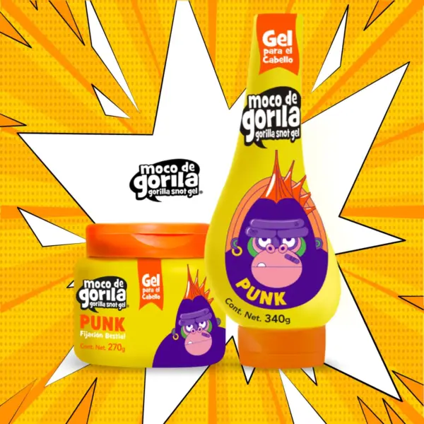 Moco de Gorila Punk – Gel Fijador Extrafuerte para Peinados Extremos
