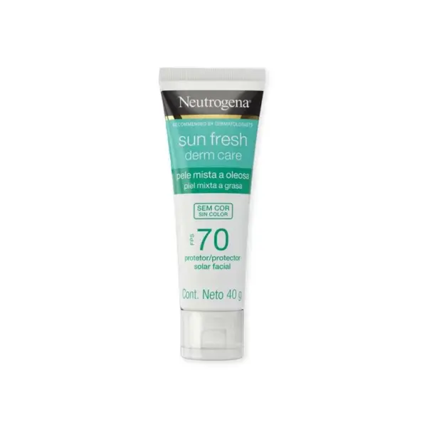 Neutrogena Sun Fresh Derm Care - Protector Solar Facial FPS 70 para Piel Mixta a Grasa 40 g