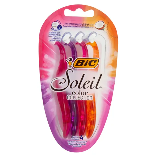 Rasuradoras Bic Soleil Mujer – Pack de 4 Unidades con Triple Hoja y Banda Lubricante