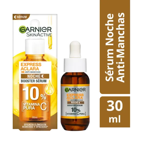 Garnier Express Aclara Sérum Nocturno – Vitamina C y Niacinamida Anti-Manchas 30 ml