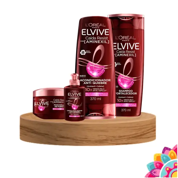 Set L’Oréal Elvive Caída Resist – Shampoo y Acondicionador Fortalecedores con Arginina 370 ml
