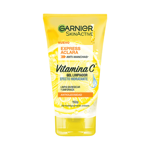 Garnier Express Aclara Gel Limpiador Facial con Vitamina C – Efecto Hidratante 150 g
