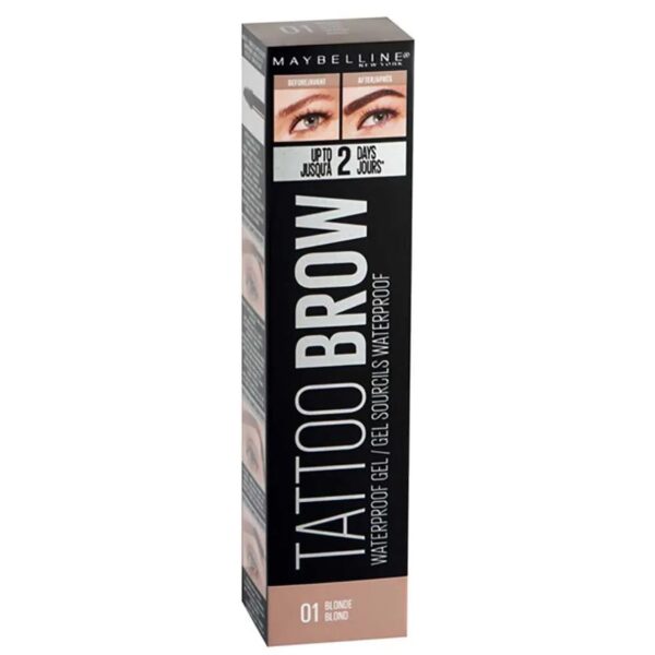 Maybelline Tattoo Brow Gel Tinte para Cejas – Tono Blonde, Efecto Semipermanente Hasta 2 Días