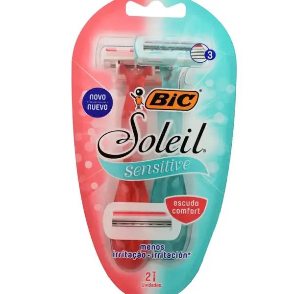 Rasuradora Bic Soleil Sensitive – Afeitada Suave para Piel Sensible (2 unidades)